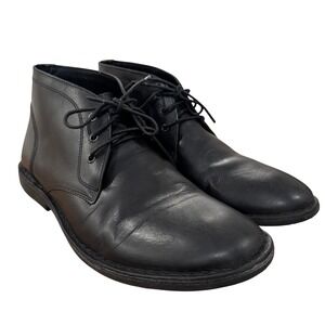 Crown‎ Vintage Casper Mid Chukka Boots Leather Lace Up Casual Black 13 Preppy